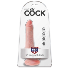 Фаллос King Cock 6" with Balls, Pipedream