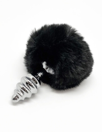 Пробка с хвостиком Metal Anal Fluffy Twist S