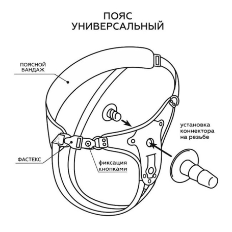 Страпон UNISEX Style - 2 насадки