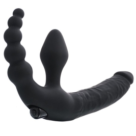 Страпон безремневой Black&amp;Red с вибрацией